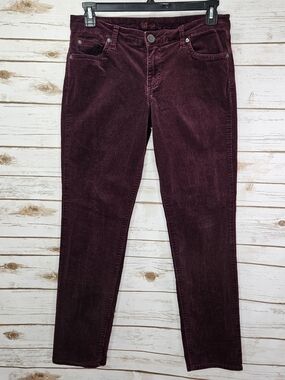 KUT from the Kloth Diana Burgundy Corduroy  Jean Size 10